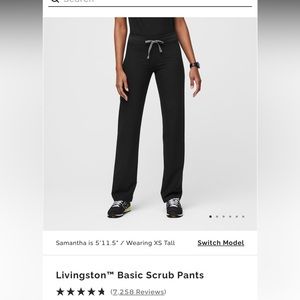 Figs black Livingston Basic Scrub Pants size petite XL